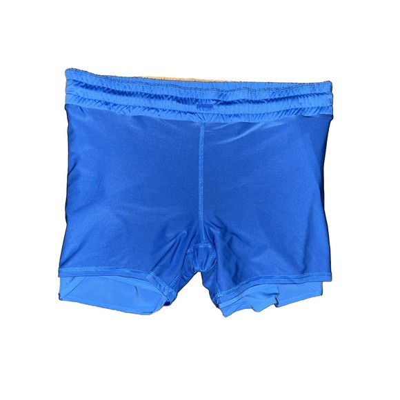 Avia Shine Running Shorts Side Zip Pocket Pull On Elastic Lined XL 16/18 Blue - Picture 8 of 12